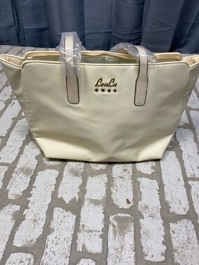 LouLu Cream Tote with Gold Accent Hardware